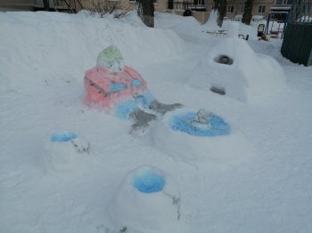 Наше творчество из снега!